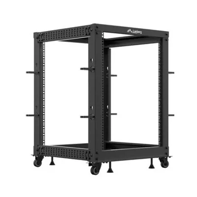 Lanberg Open rack 19'' 15U 600x600-1100 regulowany czarny