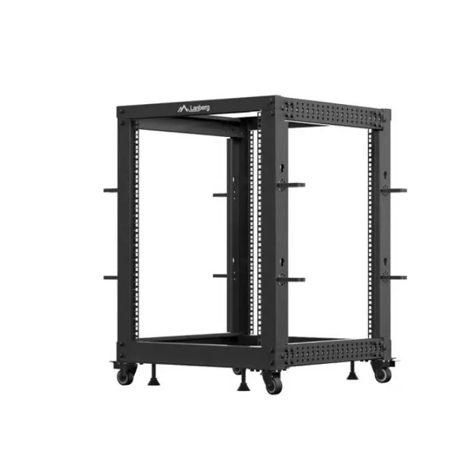 Lanberg Open rack 19'' 15U 600x600-1100 regulowany czarny