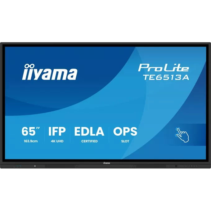 IIYAMA Monitor 65 cali TE6513A-B1AG INFRARED,40pkt,IPS,4K,7H,450cd/m2,      WiFi,USB, ANDROID 14, Google EDLA,2x20W, UCHWYT CIENNY