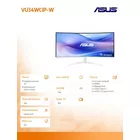 Asus Monitor VU34WCIP-W EYE CAR WQHD 100Hz USB-C