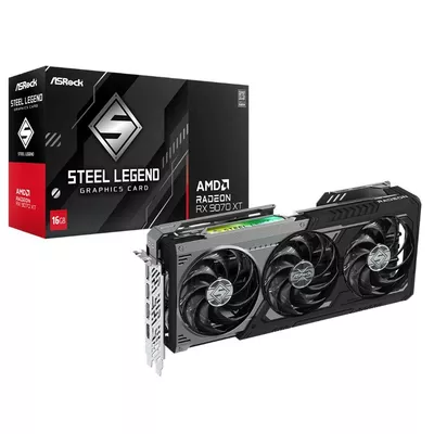 ASRock Karta graficzna RX 9070 XT STEEL LEGEND DARK 16GB GDDR6 256bit 3DP/HDMI