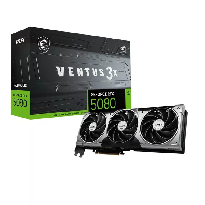 MSI Karta graficzna GeForce RTX 5080 VENTUS 3X OC 16G GDDR7 256bit DP/HDMI