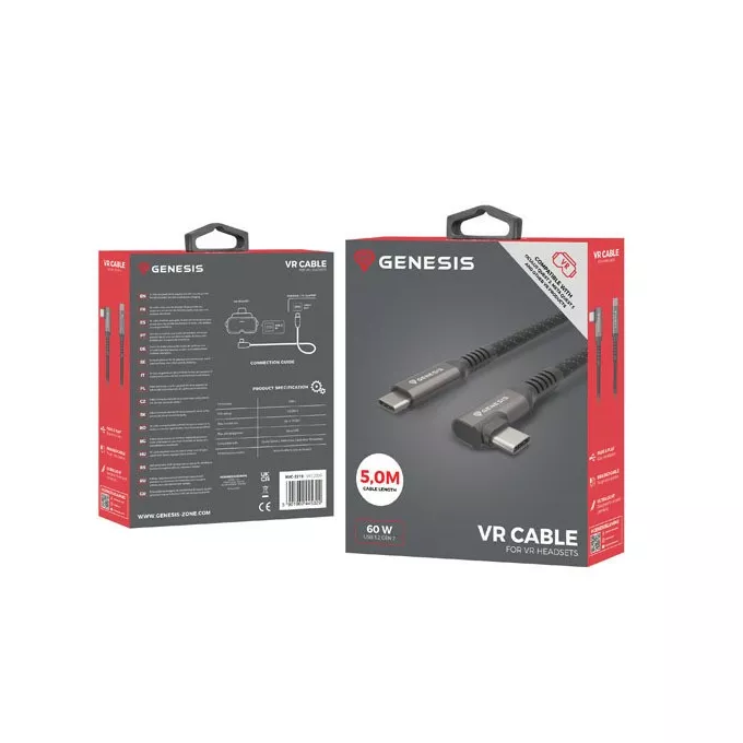 Natec Kabel USB-C M/M 3.2 GEN 2 5M 10GB/S PD60W VR