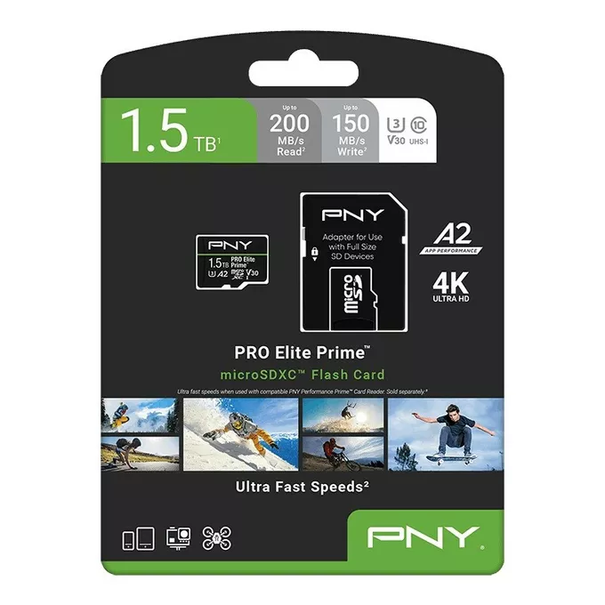 PNY Karta pamięci microSDXC Elite Prime 1.5TB + adapter SD