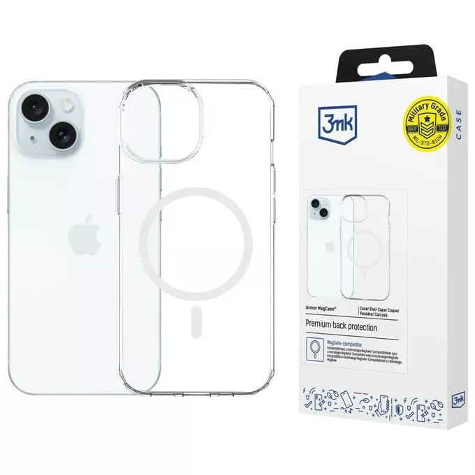 3MK Etui Armor MagCase do iPhone 15 MagSafe przezroczysty