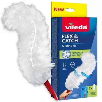 Vileda Miotełka do kurzu z krótką rączką + 2 wkłady Flex &amp; Catch