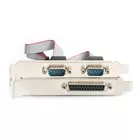 Digitus Karta rozszerzeń/Kontroler LPT/RS232 PCI Express, 1xDB25 2xDB9, Low Profile, Chipset: AX99100