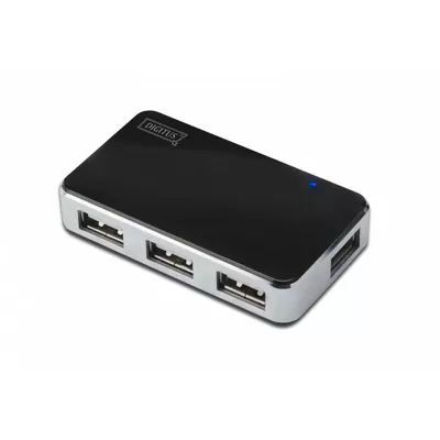 Digitus HUB/Koncentrator 4-portowy USB 2.0 HighSpeed, aktywny, czarno-srebrny
