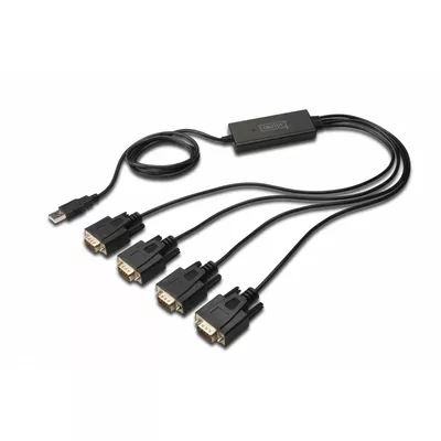 Digitus Konwerter/Adapter USB 2.0 do 4x RS232 (DB9) z kablem USB A M/Ż dł. 1,5m
