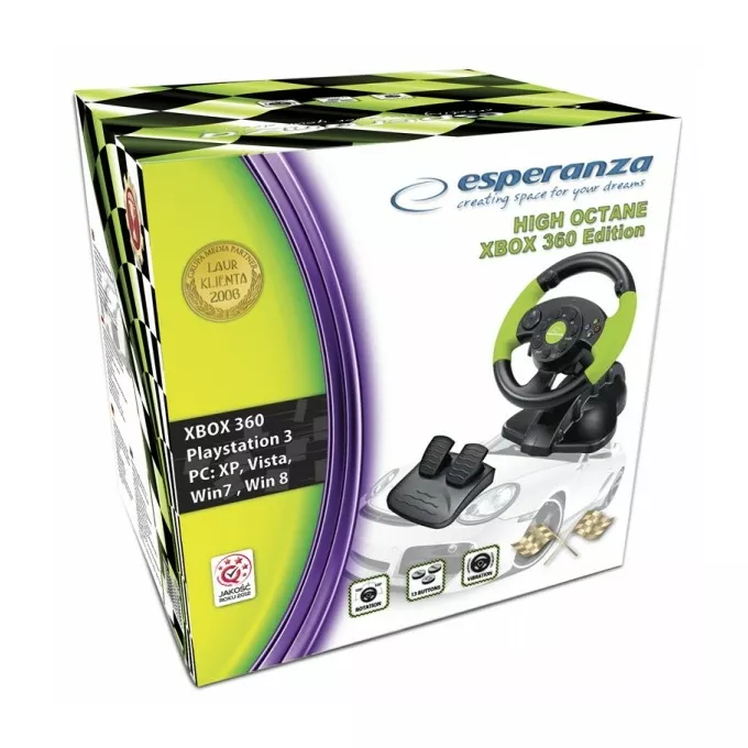 Esperanza KIEROWNICA EG104 PC/PS3 X-BOX 360, VIBRATION FOR