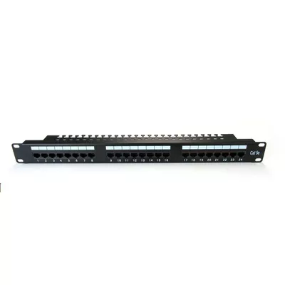 Digitus Patch panel 19&quot; 24 porty, kat.5e, U/UTP, 1U, wspornik kablowy, czarny (kompletny)