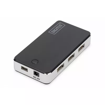 Digitus HUB/Koncentrator 7-portowy USB 2.0 HighSpeed, aktywny, czarno-srebrny