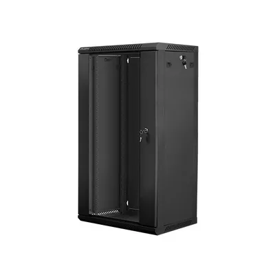 Lanberg Szafa instalacyjna wisząca 19'' 22U 600X450mm czarna (drzwi      szklane)