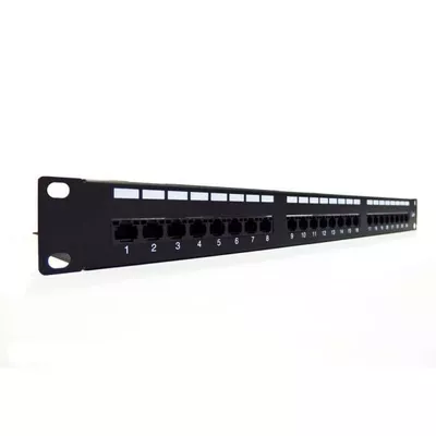 Digitus Patch panel 19&quot; 24 porty, kat.6, U/UTP, 1U, wspornik kablowy, czarny (kompletny)