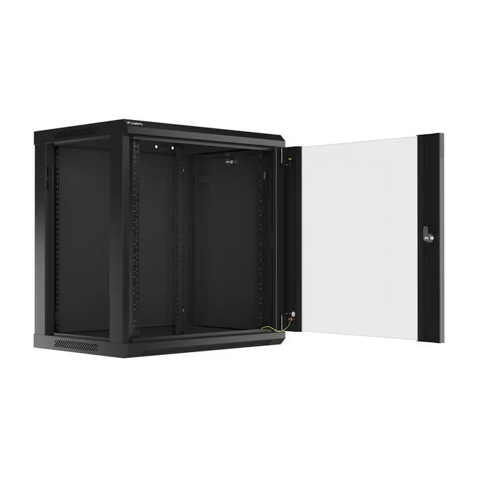Lanberg Szafa instalacyjna wisząca 19 12U 600X450mm czarna (drzwi szklane)