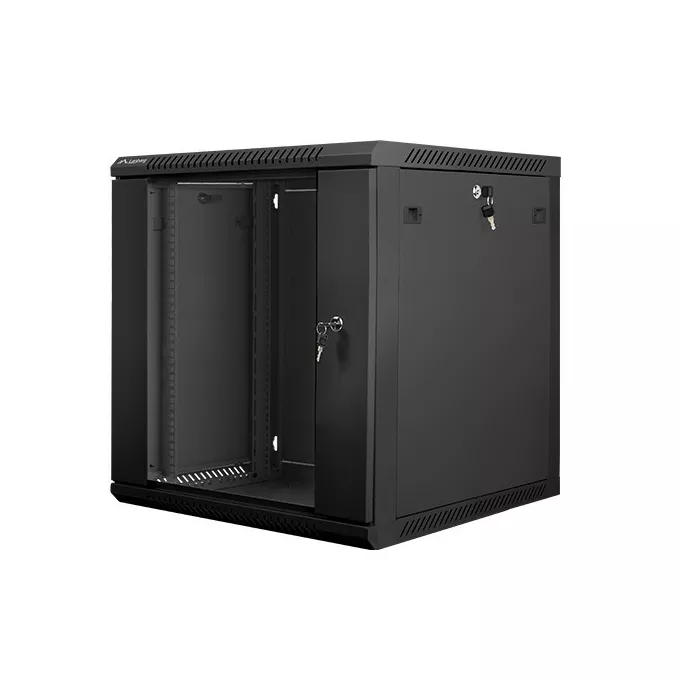 Lanberg Szafa instalacyjna wisząca 19'' 12U 600X600mm czarna (drzwi      szklane)