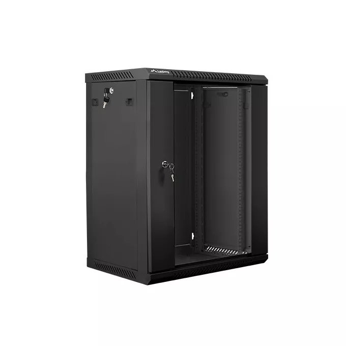 Lanberg Szafa instalacyjna wisząca 19'' 15U 600X450mm czarna (drzwi      szklane)