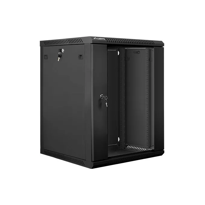 Lanberg Szafa instalacyjna wisząca 19'' 15U 600X600mm czarna (drzwi      szklane)