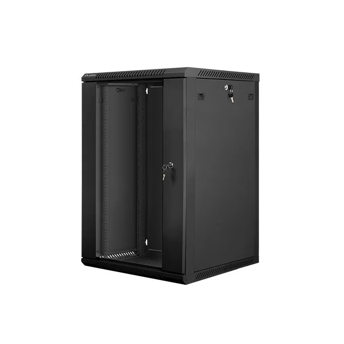 Lanberg Szafa instalacyjna wisząca 19'' 18U 600X600mm czarna (drzwi      szklane)