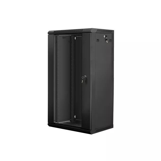 Lanberg Szafa instalacyjna wisząca 19'' 22U 600X450mm czarna (drzwi      szklane)