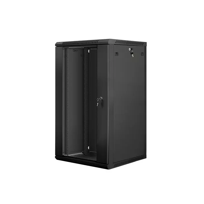 Lanberg Szafa instalacyjna wisząca 19'' 22U 600X600mm czarna (drzwi      szklane)