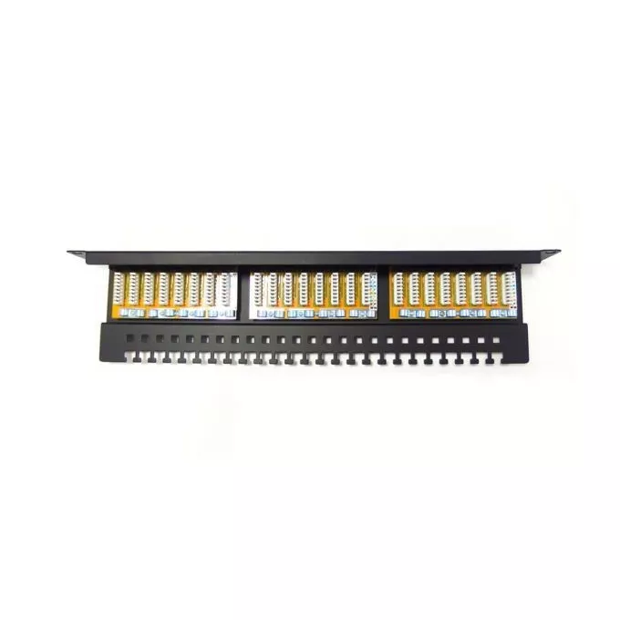 Digitus Patch panel 19&quot; 24 porty, kat.6, U/UTP, 1U, wspornik kablowy, czarny (kompletny)