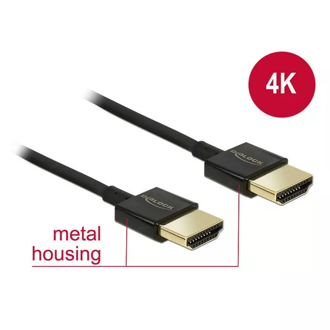 Delock Kabel HDMI-HDMI 4K 3D Ethernet 1m