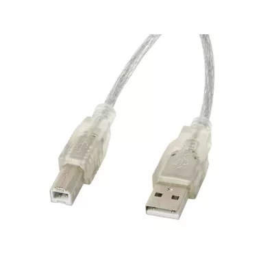 Lanberg Kabel USB 2.0 AM-BM 5M Ferryt przezroczysty
