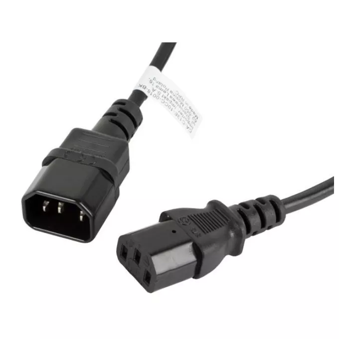 Lanberg Przedłużacz kabla zasilającego IEC 320 C13 - C14 1.8M czarny
