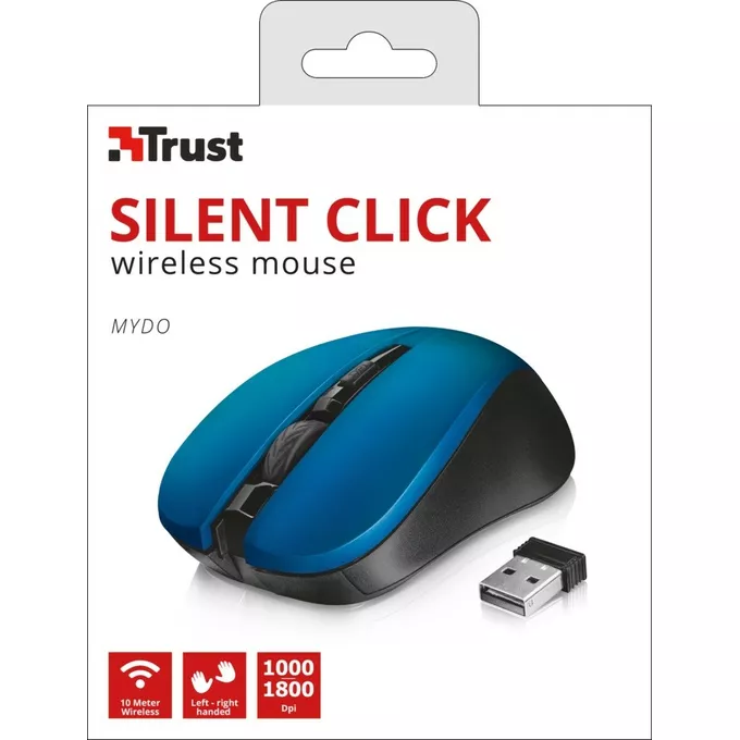 Trust Mydo Silent Click bezprzewodowa mysz niebieska