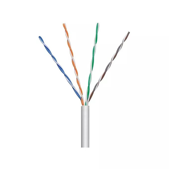 Techly Kabel instalacyjny skrętka U/UTP Cat5e 4x2 linka 100% miedź 305m szary