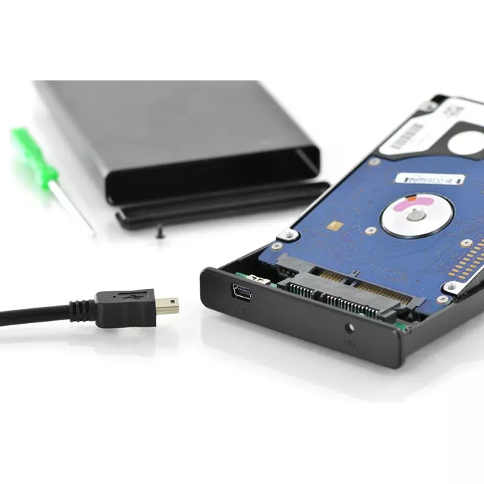 Digitus Obudowa zewnętrzna USB 2.0 na dysk SSD/HDD 2.5&quot; SATA II, 9.5/7.5mm, aluminiowa