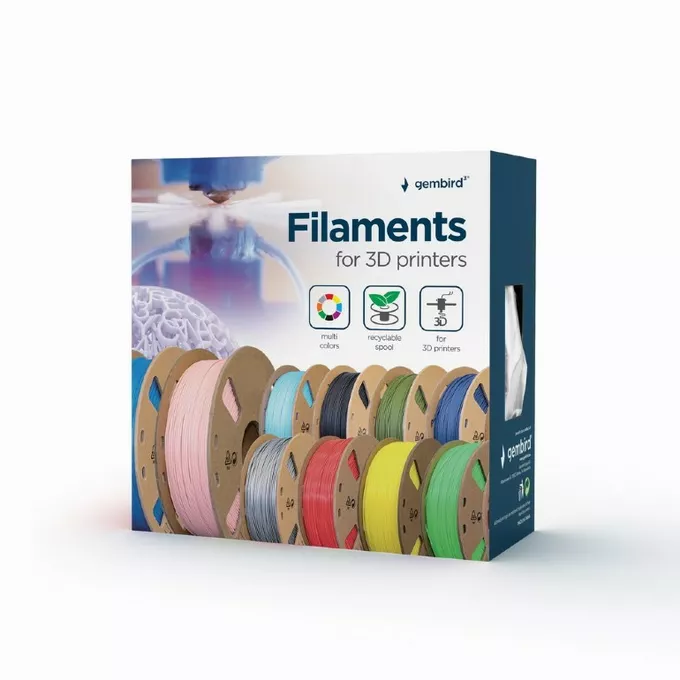 Gembird Filament drukarki 3D PLA/1.75 mm/1kg/szary