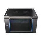 Extralink Szafka wisząca rack 6U 600x450 czarna szklane drzwi