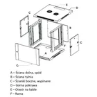 Extralink Szafka wisząca rack 6U 600x600 szara dwusekcyjna