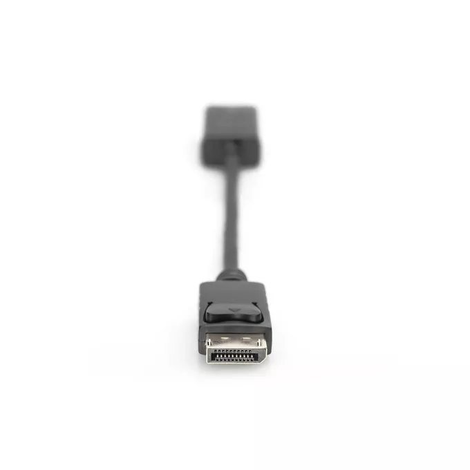 Digitus Kabel adapter DisplayPort z zatrzaskiem 1080p 60Hz FHD Typ DP/HDMI A M/Ż 0,2m Czarny