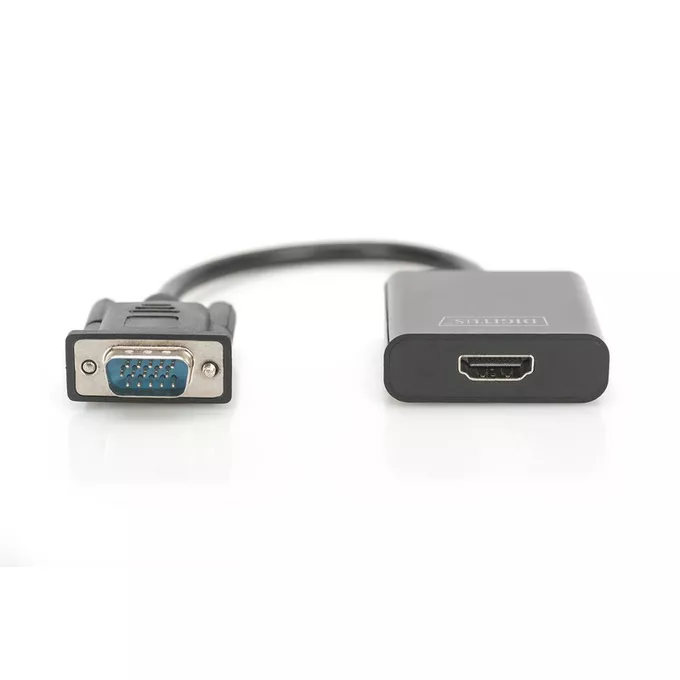 Digitus Konwerter/adapter audio-video VGA do HDMI, 1080p FHD, z audio 3.5mm MiniJack