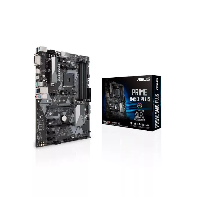 Asus Płyta Główna PRIME B450-PLUS AM4 4DDR4 DVI/HDMI/M.2 ATX