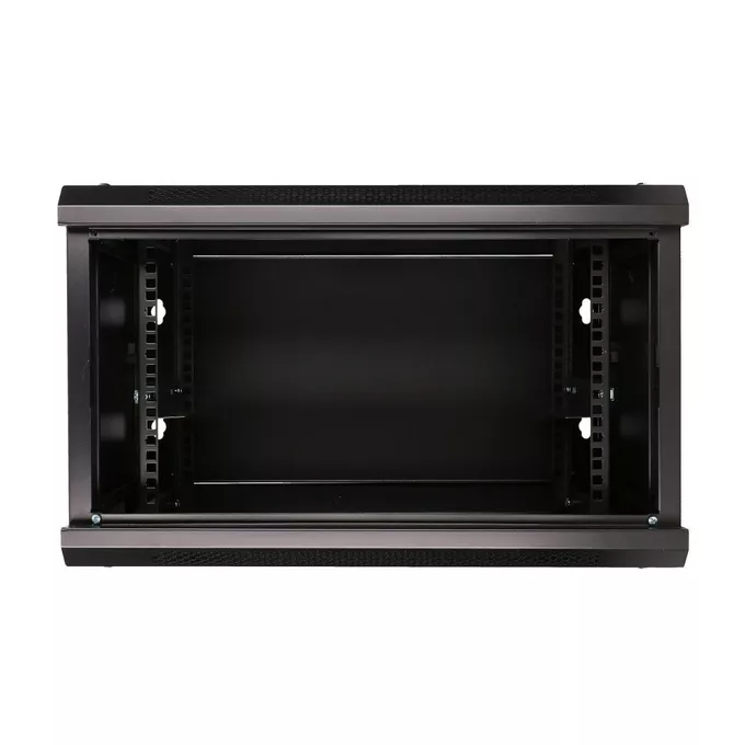 Extralink Szafka wisząca rack 6U 600x450 czarna szklane drzwi