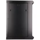 Extralink Szafka wisząca rack 12U 600x600 czarna szklane drzwi