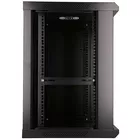 Extralink Szafka wisząca rack 12U 600x600 czarna szklane drzwi