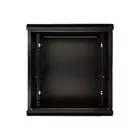 Extralink Szafka wisząca rack 12U 600x600 czarna szklane drzwi