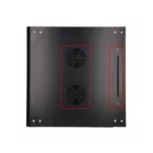 Extralink Szafka wisząca rack 12U 600x600 czarna szklane drzwi