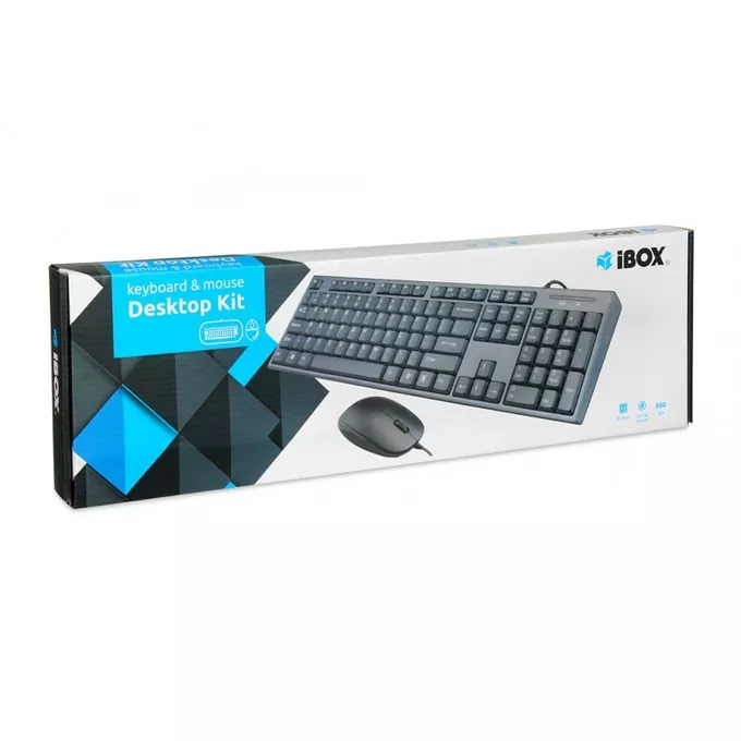 iBOX Zestaw klawiatura + mysz IBOX IKMS606 (USB 2.0; (US); czarna, optyczna; 800 DPI)