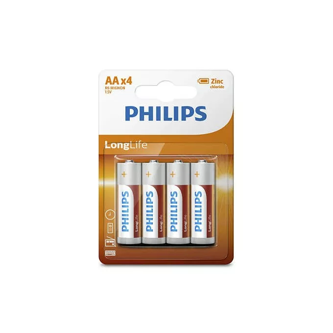 Philips Baterie LongLife AA 4szt. blister