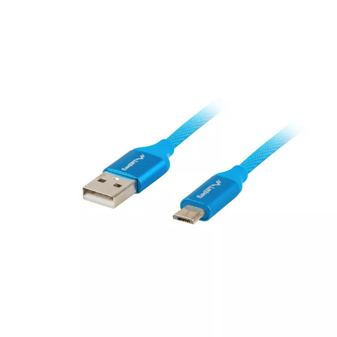 Lanberg Kabel Premium USB micro BM - AM 2.0 1.8m niebieski QC 3.0