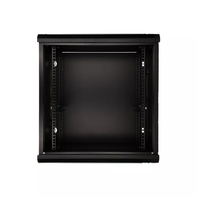 Extralink Szafka wisząca rack 12U 600x600 czarna szklane drzwi