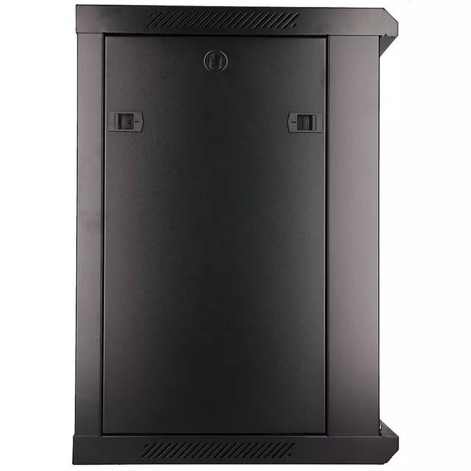 Extralink Szafka wisząca rack 12U 600x600 czarna szklane drzwi