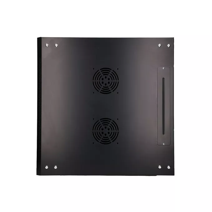 Extralink Szafka wisząca rack 12U 600x600 czarna szklane drzwi