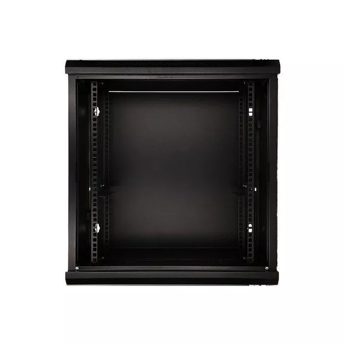 Extralink Szafka wisząca rack 12U 600x600 czarna szklane drzwi